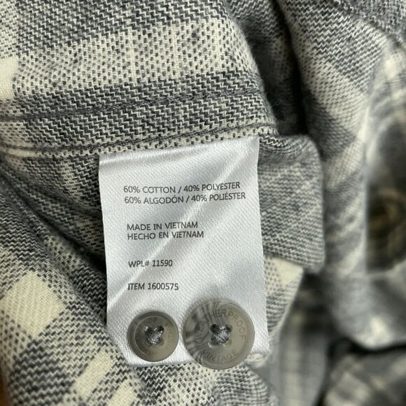 NEW Weatherproof Vintage Men's Size M Gray Plaid Button-Up Flannel Shirt - Picture 6 of 9